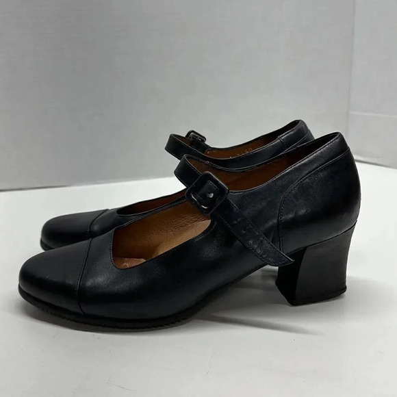 Beautifeel Mary Jane Heels High Heeled Shoes Buckle Leather Navy Blue Size 39 9 - Picture 3 of 12